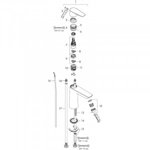 Baterie lavoar cu ventil click clack, Hansgrohe, Talis 110, Negru mat - Img 4