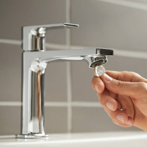 Baterie lavoar cu ventil, Hansgrohe, Rebris E 110, crom - Img 7