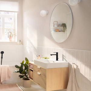 Baterie lavoar cu ventil, Hansgrohe, Rebris S 110, negru mat - Img 4