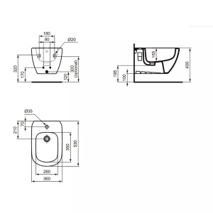 Bideu suspendat negru mat Ideal Standard Tesi - Img 3