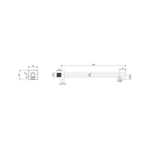 Braț de duș Villeroy&Boch, Universal Showers, pătrat, 40 cm, brushed nickel - Img 2