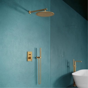 Braț de duș Villeroy&Boch, Universal Showers, rotund, 40 cm, brushed gold - Img 2