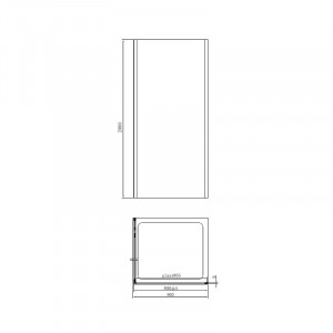 Cabina de dus, Mediterraneo, Andina, patrata, 90 x 90 cm, crom - Img 2