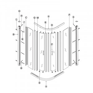 Cabina de dus Sanswiss, Ocelia, semirotunda 90 x 90 cm, cu acces pe mijloc, crom lucios - Img 2