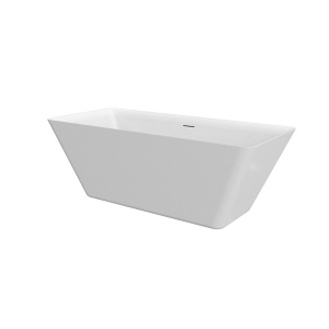 Cadă freestanding, Florida, Peru Slim, dreptunghiulară, cu instalație completă, 167.6 cm, alb