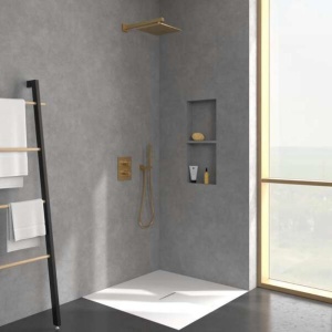 Cap de duș Villeroy&Boch, Universal Showers, pătrat, 25 x 25 cm, brushed gold - Img 2