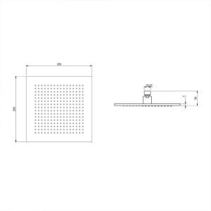 Cap de duș Villeroy&Boch, Universal Showers, pătrat, 25 x 25 cm, negru mat - Img 6