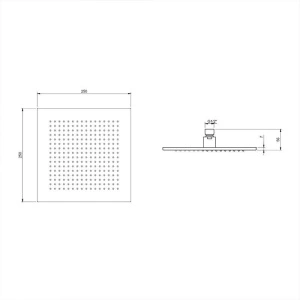Cap de duș Villeroy&Boch, Universal Showers, pătrat, 25 x 25 cm, negru mat - Img 6