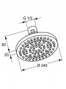 Cap dus Kludi, A-QA, diametru 25 cm, crom - Img 2