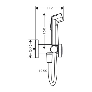 Dus igienic, Hansgrohe, Bidette S, 1 jet, negru mat - Img 2
