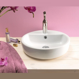 Lavoar pe blat Cersanit Caspia rotund, 44 cm - Img 7