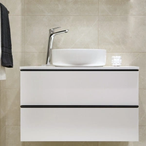 Lavoar pe blat, Fluminia, Alice, rotund, diametru 40cm, alb - Img 6