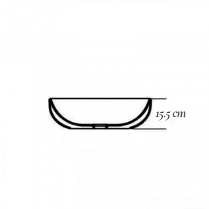 Lavoar pe blat Fluminia, Ibiza Grande New, alb, 46.5 x 46.5 cm - Img 3