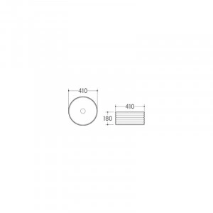 Lavoar pe blat, Fluminia, My Black Circle, rotund, cu ventil, negru mat - Img 2