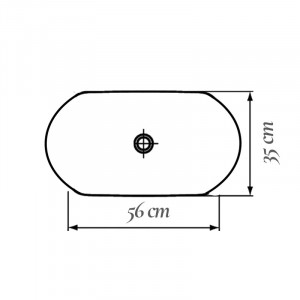 Lavoar pe blat Fluminia, Tisa, alb, 56 x 35 cm - Img 2