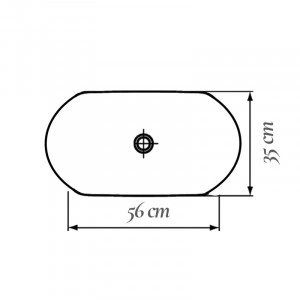 Lavoar pe blat Fluminia, Tisa, alb, 56 x 35 cm - Img 2