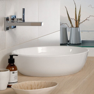 Lavoar pe blat Villeroy & Boch, Artis, rotund, 43 cm, alb, Titanceram - Img 4