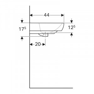 Lavoar suspendat, Geberit, Selnova Square, 55 cm, alb - Img 4