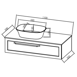 Masca cu blat pentru lavoar, Kolpasan, Blanche, 110 cm, alb - Img 4