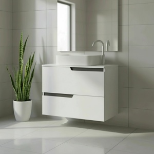 Mobilier cu blat pentru lavoar Fluminia, Bari 60, alb mat - Img 2