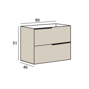 Mobilier cu blat pentru lavoar Fluminia, Bari 80, urban grey - Img 4