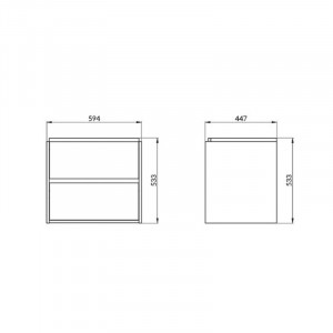 Mobilier suspendat Cersanit, Crea, cu doua sertare, 60 cm, alb - Img 5