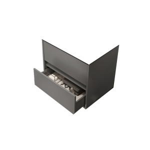 Mobilier suspendat Cersanit, Crea, cu doua sertare, 60 cm, gri - Img 5