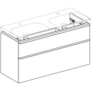 Mobilier suspendat Geberit, Smyle Square, pentru lavoar de 120 cm, alb - Img 3