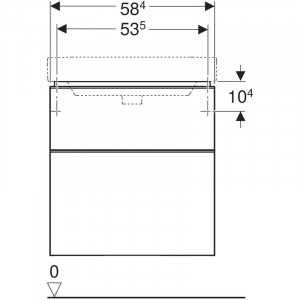 Mobilier suspendat Geberit, Smyle Square, pentru lavoar de 60 cm, alb - Img 2