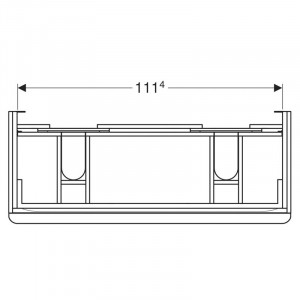 Mobilier suspendat, Geberit, Smyle Square, pentru lavoar dublu, 120 cm, nuc american hickory - Img 5