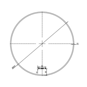 Oglindă cu LED, dezaburire și ceas Fluminia, Aster 80 Clock, Ø 80 cm, iluminare perimetrală, ramă gold - Img 2