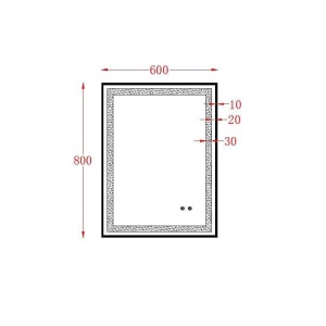 Oglindă dreptunghiulară Fluminia, Jacopo 60, cu iluminare LED și dezaburire, ramă neagră - Img 2