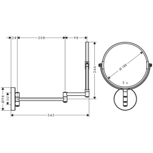 Oglinda rabatabila, Hansgrohe, Logis Universal, pentru barbierit/fardat, crom - Img 3