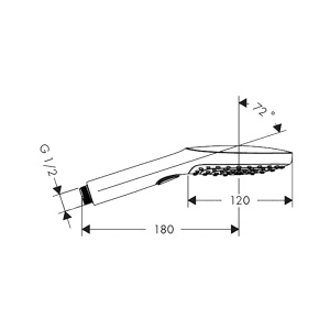 Para de dus Hansgrohe, Raindance Select E 120, cu 3 jeturi, crom - Img 2