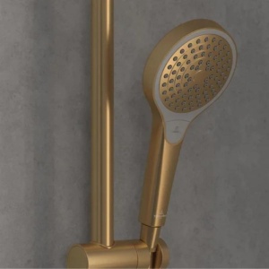 Pară de duș Villeroy&Boch, Verve, 3 jeturi, brushed gold - Img 2