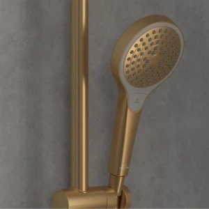 Pară de duș Villeroy&Boch, Verve, 3 jeturi, brushed gold - Img 2