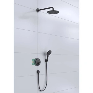 Set dus Hansgrohe, Raindance S, baterie dus termostatata incastrata, negru mat - Img 4