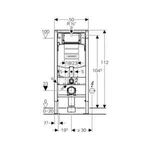 Set instalator Geberit, rama Duofix, rezervor Sigma 12cm cu set fixare si set antifonare, pentru wc suspendat - Img 6