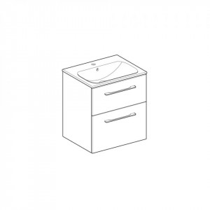 Set lavoar mobilier Geberit Selnova Square, cu margine îngustă, cu mobilier și două sertare - Img 2