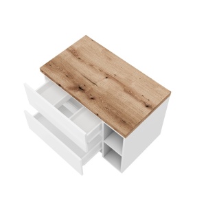 Set mobilier pentru lavoar pe blat Fluminia, Genova 80, cu blat și raft deschis - Img 4