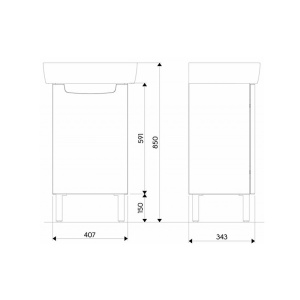 Set mobilier si lavoar, Kolo Geberit Group, Rekord, 50cm, alb lucios - Img 2