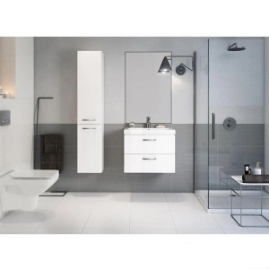 Set mobilier suspendat si lavoar Cersanit, Lara, cu doua sertare, 60 x 45 cm, alb - Img 2