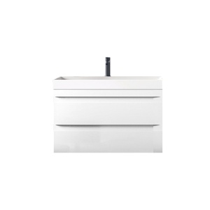 Set mobilier suspendat si lavoar, Kolpasan, Naomi, 70 cm, alb