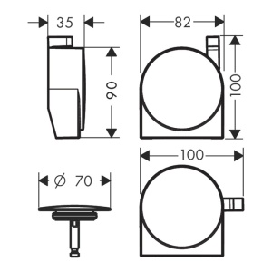 Set ornament, Hansgrohe, pentru instalatiile de cada Exafill S, negru mat - Img 2