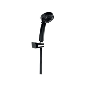 Set para de dus cu 3 functii, Ferro, cu suport si furtun flexibil, negru mat