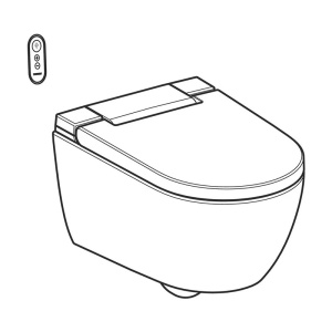 Set vas WC suspendat, Geberit, AquaClean Alba, capac cu funcție de bideu, TurboFlush, alb - Img 4