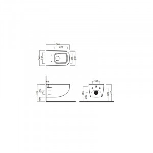 Set vas WC suspendat Hatria, Next, cu capac, rimless, negru mat - Img 2