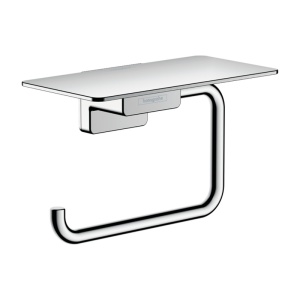 Suport hartie igienica, Hansgrohe, AddStories, cu polita, crom