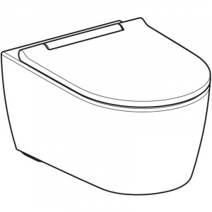 Vas WC suspendat Geberit, One, cu capac si spalare TurboFlush, alb - Img 2