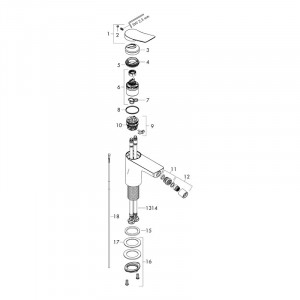 Baterie bideu, Hansgrohe, Vivenis, cu ventil, negru mat - Img 4